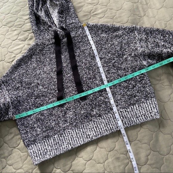 Ruby Moon x Anthropologie Heathered Cropped Knit Hoodie Sweater XS - Picture 9 of 11